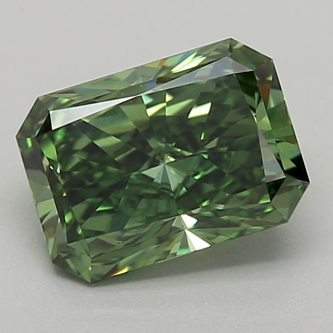 1.33 Ct. Fancy Vivid  Green Radiant Lab Grown Diamond