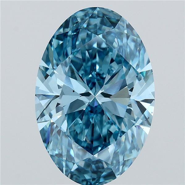 6.01 Ct. Fancy Vivid Blue Oval Lab Grown Diamond