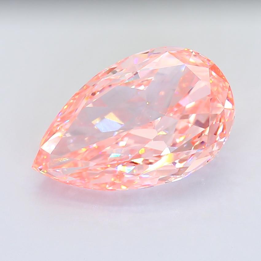 15.10 Ct. Fancy Vivid Pink Pear Lab Grown Diamond