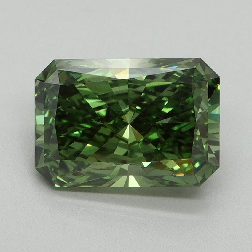 2.44 Ct. Fancy Vivid Green Radiant Lab Grown Diamond