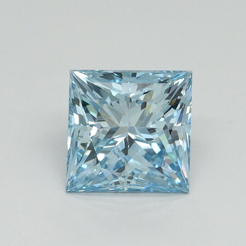 1.50 Ct. Fancy Vivid Blue Princess Lab Grown Diamond