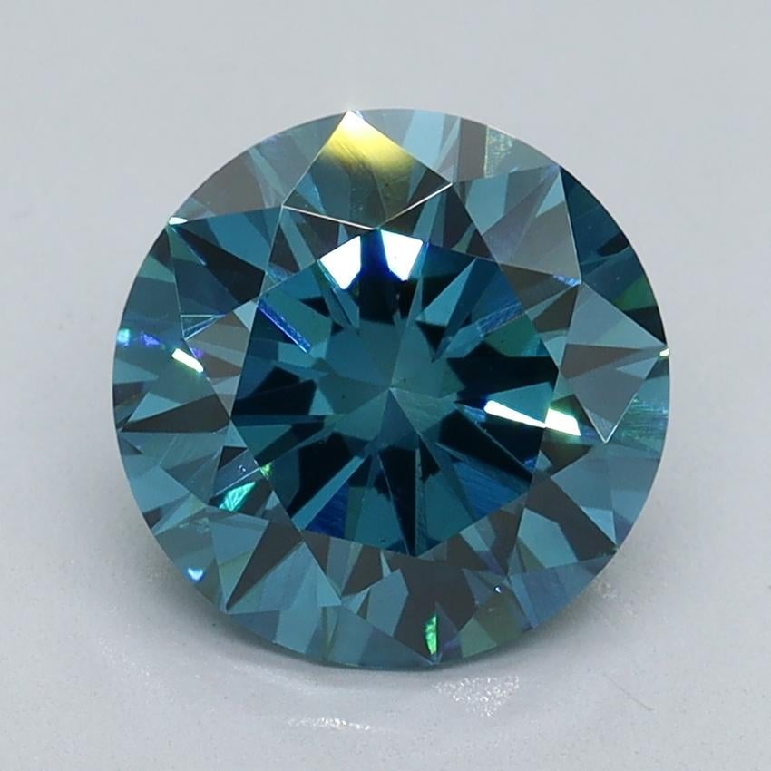 2.05 Ct. Fancy Vivid Blue Round Lab Grown Diamond