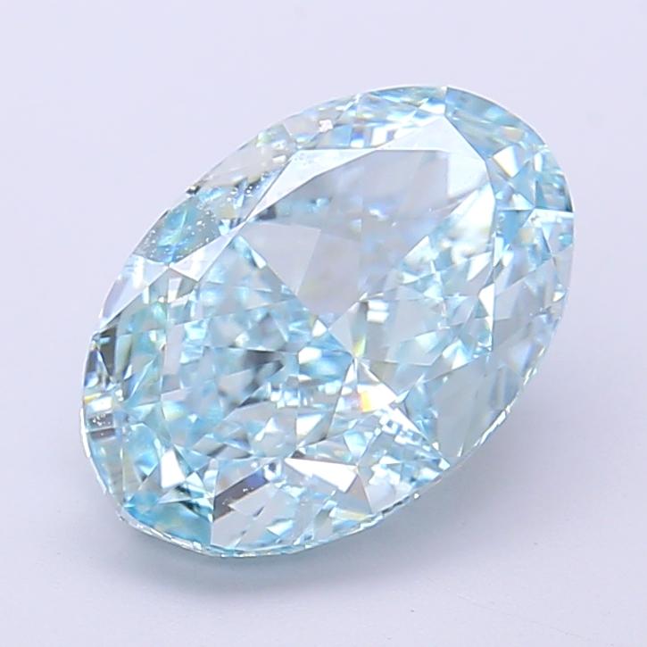 3.10 Ct. Fancy Vivid  Blue Oval Lab Grown Diamond