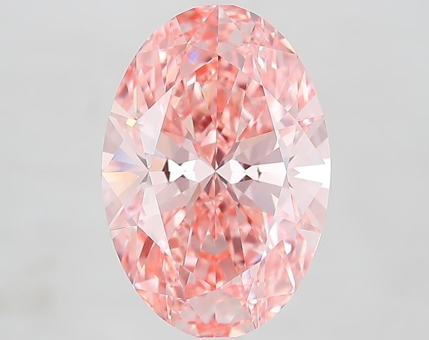 4.53 Ct. Fancy Vivid Pink Oval Lab Grown Diamond