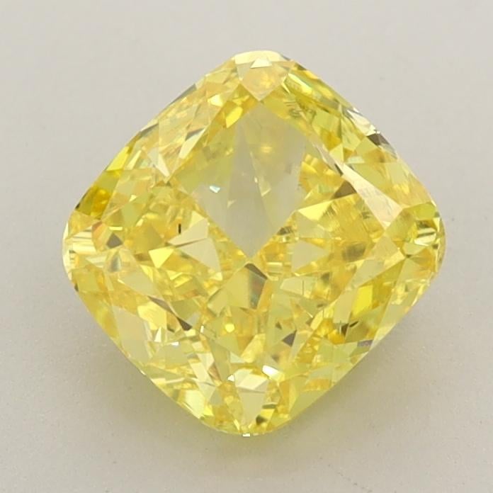 1.51 Ct. Fancy Vivid Yellow Cushion Lab Grown Diamond