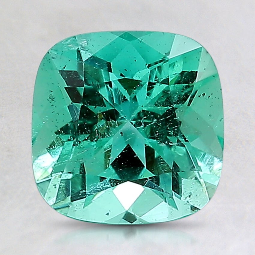 7.7x7.6mm Cushion Colombian Emerald