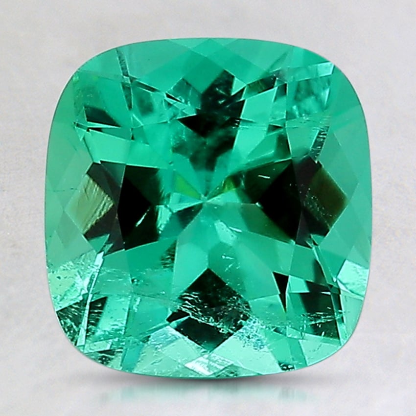 8.2x7.9mm Cushion Colombian Emerald