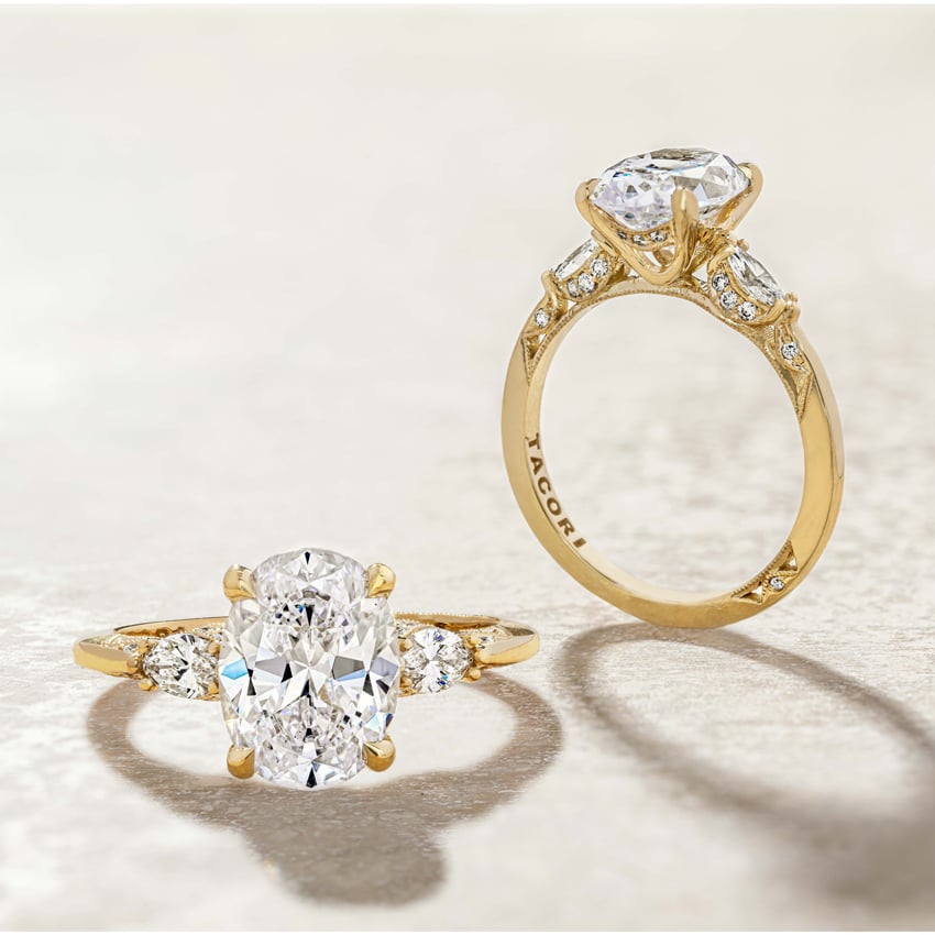 18K Rose Gold Simply Tacori Three Stone Marquise Diamond Ring, large additional view 2