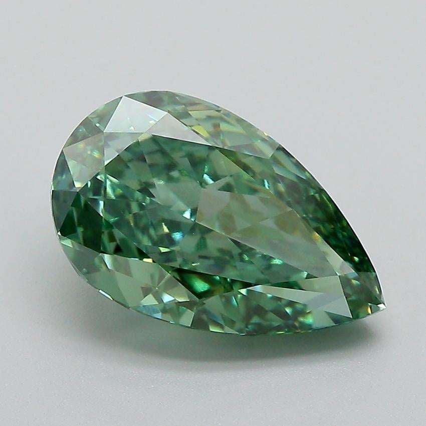 4.04 Ct. Fancy Vivid Green Pear Lab Grown Diamond