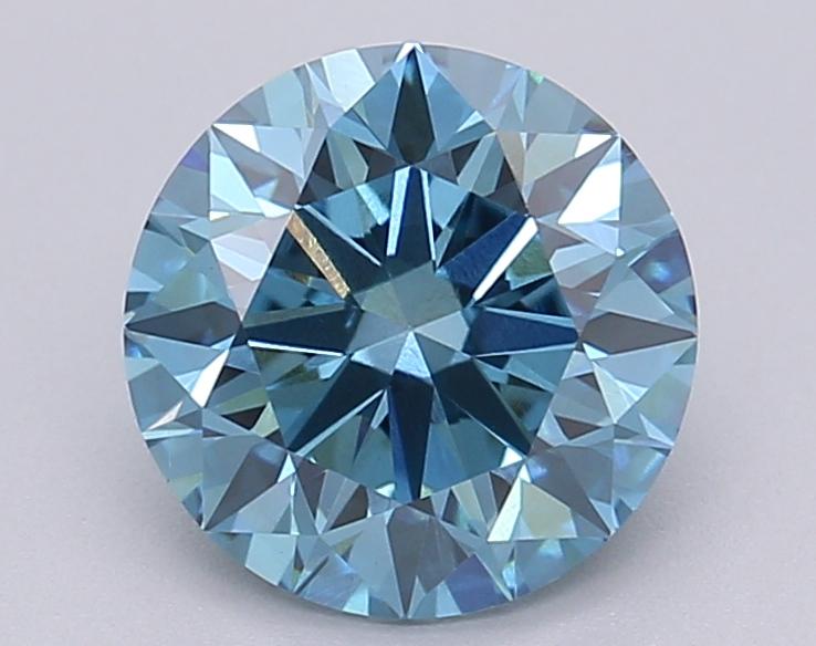 1.51 Ct. Fancy Vivid Blue Round Lab Grown Diamond