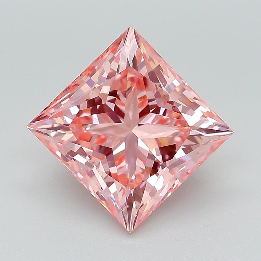 3.54 Ct. Fancy Vivid Pink Princess Lab Grown Diamond