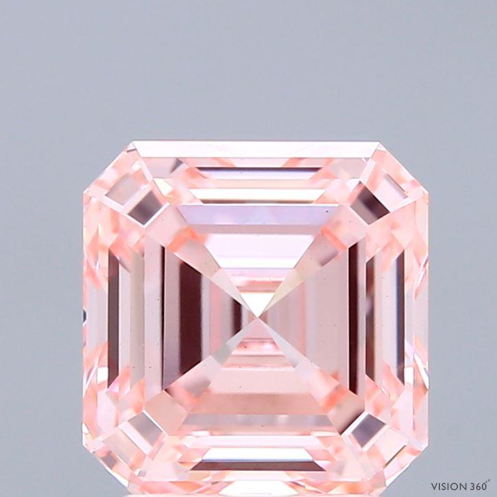 3.00 Ct. Fancy Intense Pink Asscher Lab Grown Diamond
