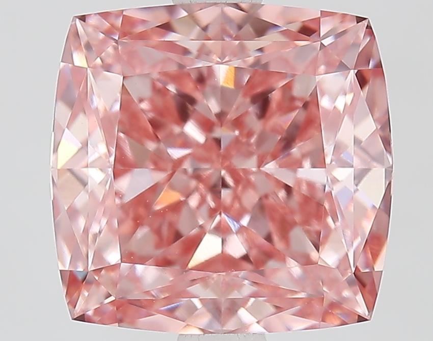 3.11 Ct. Fancy Vivid Pink Cushion Lab Grown Diamond