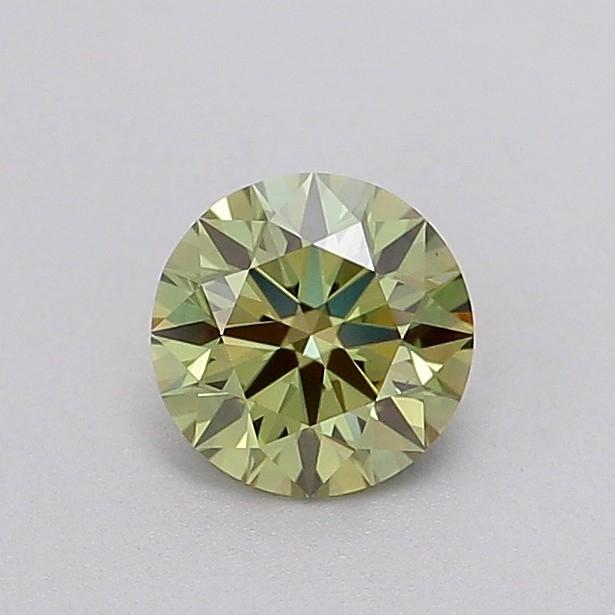 0.69 Ct. Fancy Vivid  Green Round Lab Grown Diamond