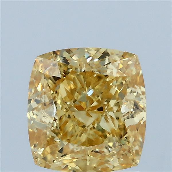 1.77 Ct. Fancy Vivid Yellow Cushion Lab Grown Diamond