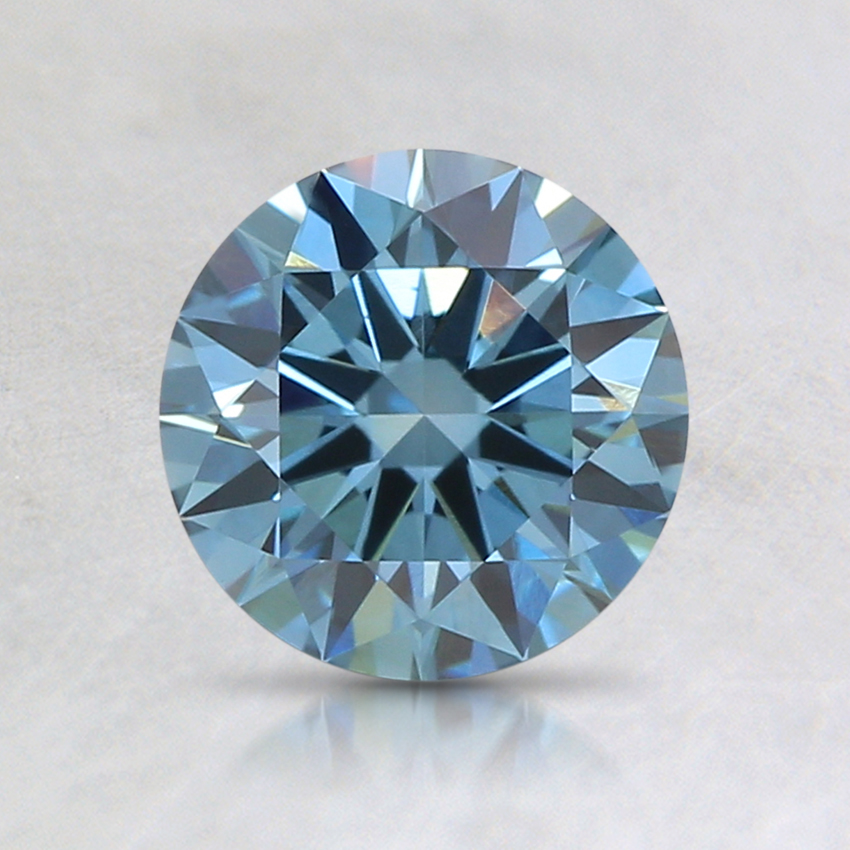 0.91 Ct. Fancy Intense Greenish Blue Round Lab Grown Diamond