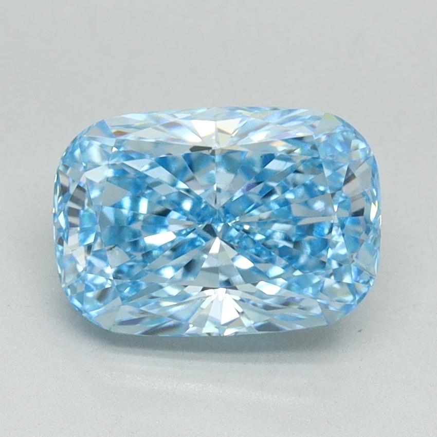 2.00 Ct. Fancy Vivid Blue Cushion Lab Grown Diamond