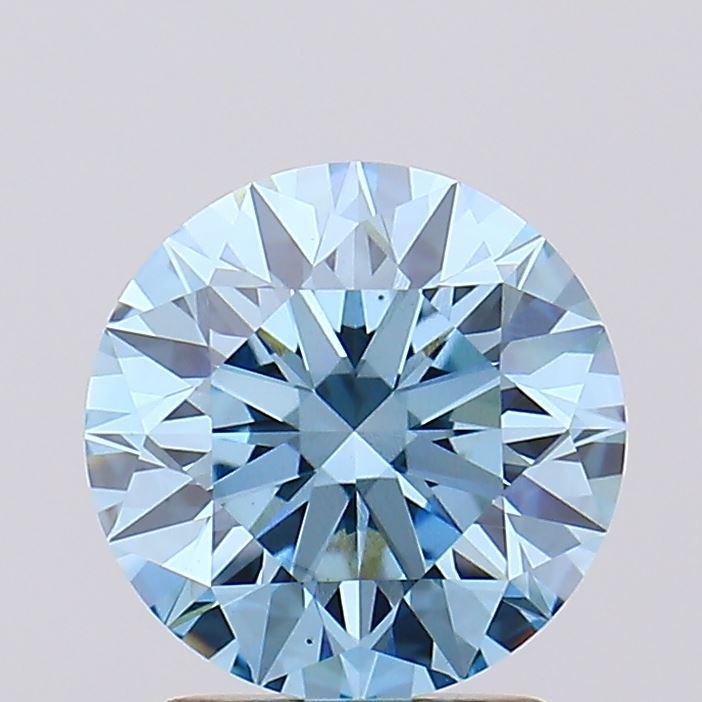 2.03 Ct. Fancy Vivid Blue Round Lab Grown Diamond
