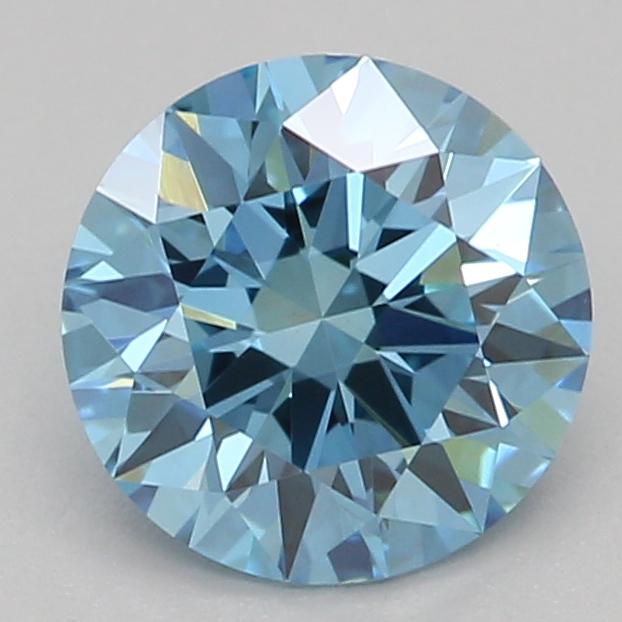 0.77 Ct. Fancy Vivid Blue Round Lab Grown Diamond
