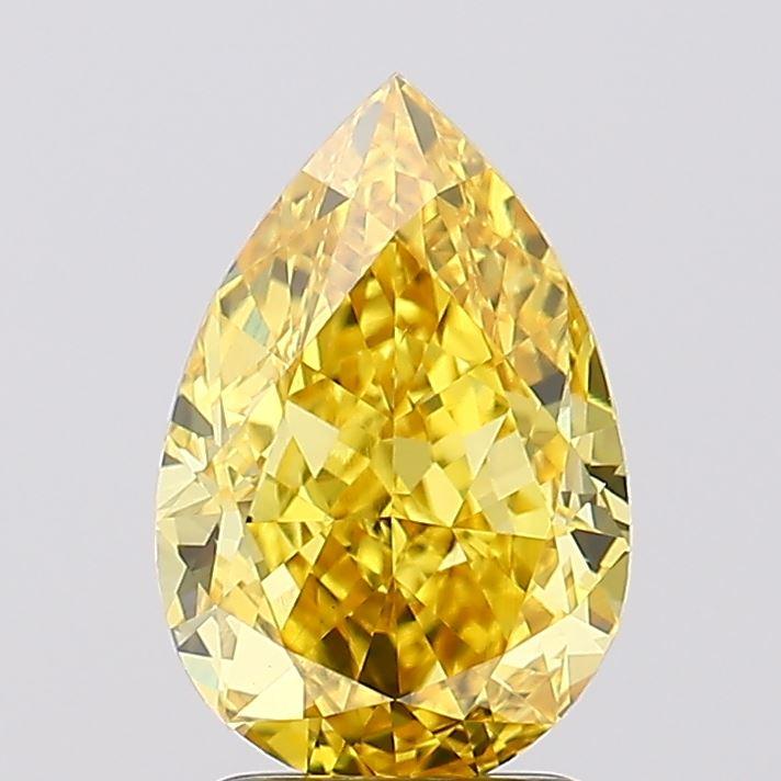 2.72 Ct. Fancy Vivid Yellow Pear Lab Grown Diamond