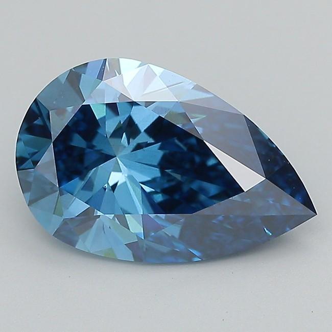 3.19 Ct. Fancy Vivid  Blue Pear Lab Grown Diamond