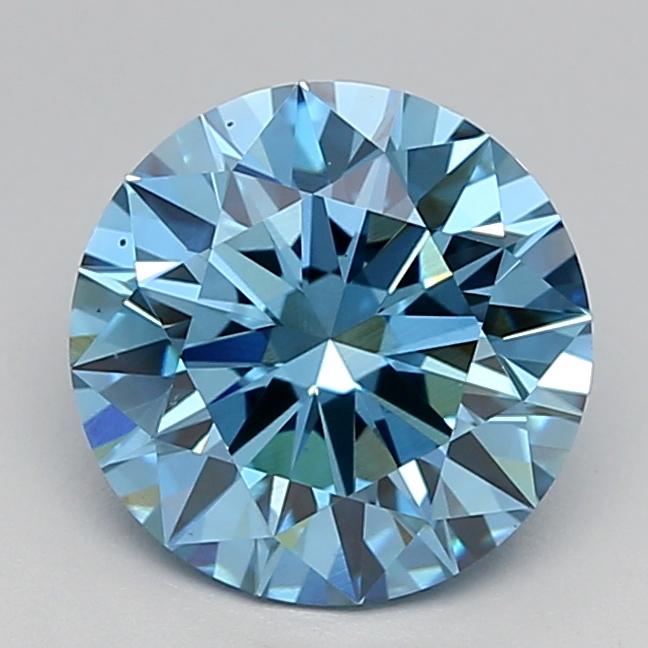 1.73 Ct. Fancy Vivid  Blue Round Lab Grown Diamond