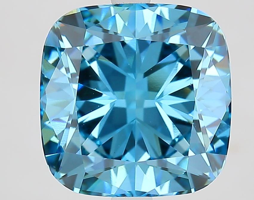 5.70 Ct. Fancy Vivid Blue Cushion Lab Grown Diamond