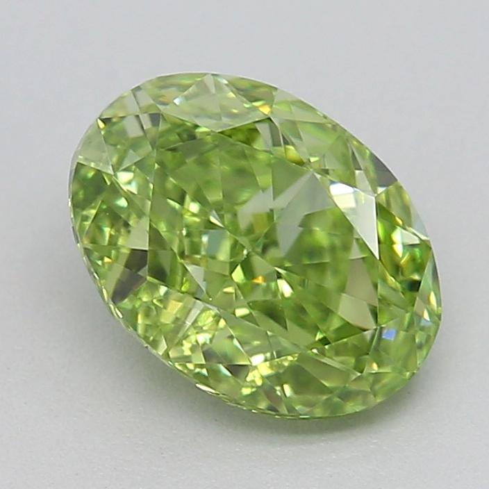 1.06 Ct. Fancy Vivid Green Oval Lab Grown Diamond