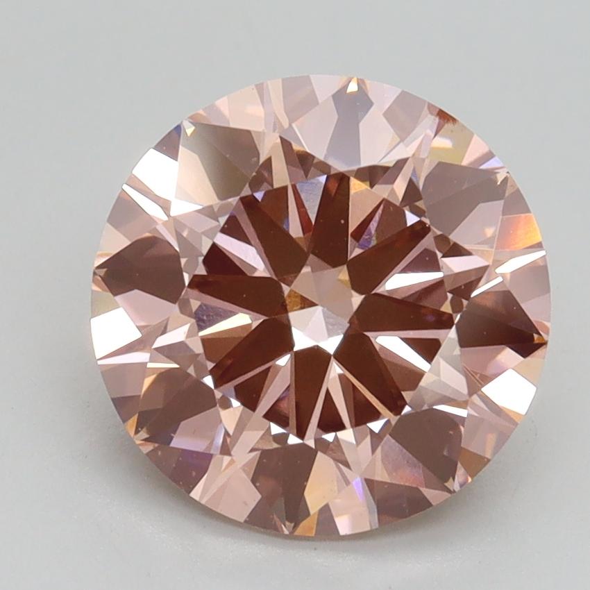 3.02 Ct. Fancy Intense Pink Round Lab Grown Diamond