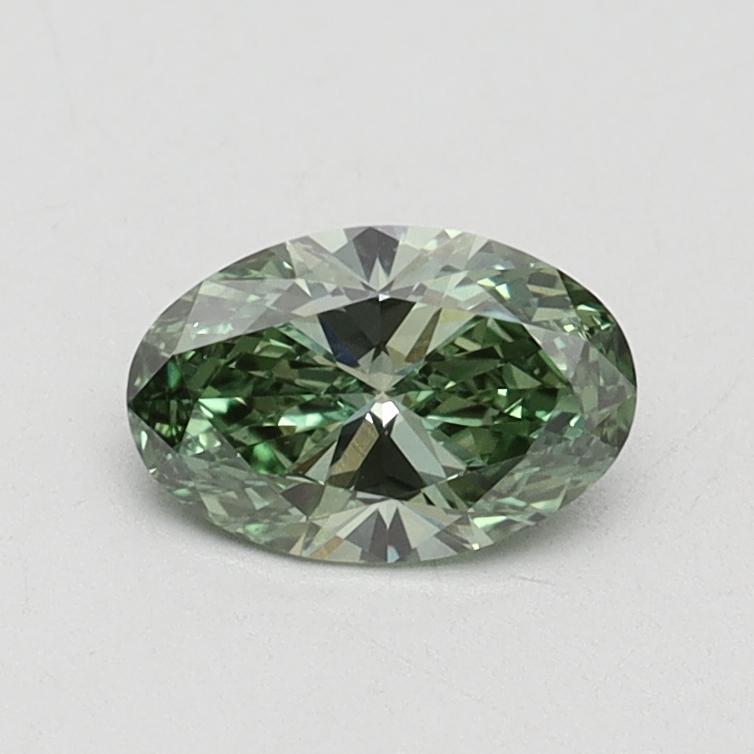 0.54 Ct. Fancy Vivid Green Oval Lab Grown Diamond