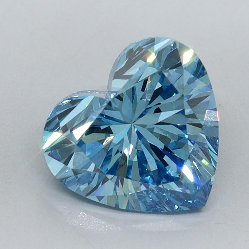 1.80 Ct. Fancy Vivid Malibu Blue Heart Lab Grown Diamond