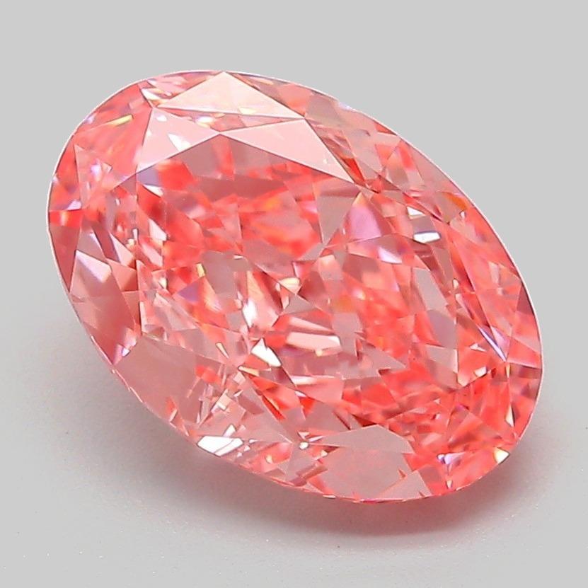 3.06 Ct. Fancy Vivid Pink Oval Lab Grown Diamond