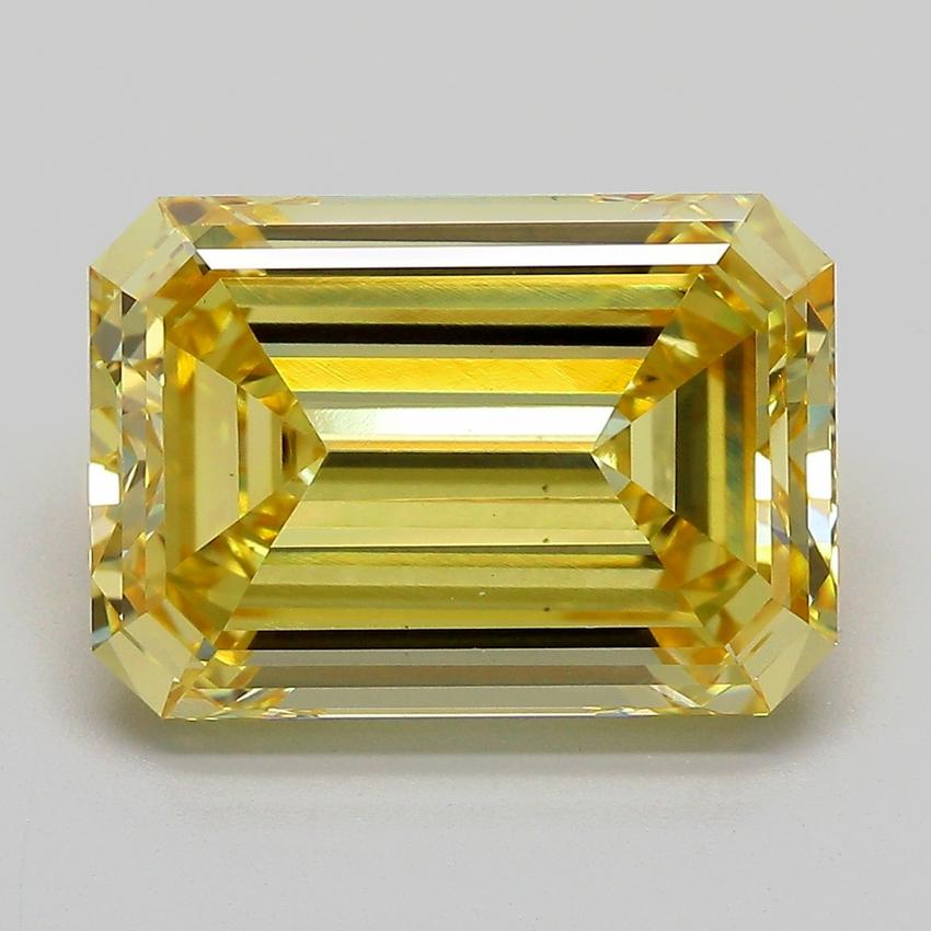 7.06 Ct. Fancy Intense  Yellow Emerald Lab Grown Diamond