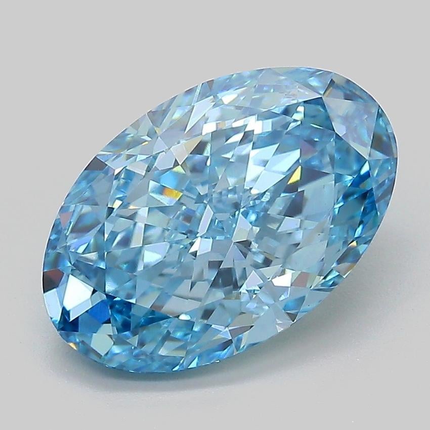 3.66 Ct. Fancy Vivid Blue Oval Lab Grown Diamond