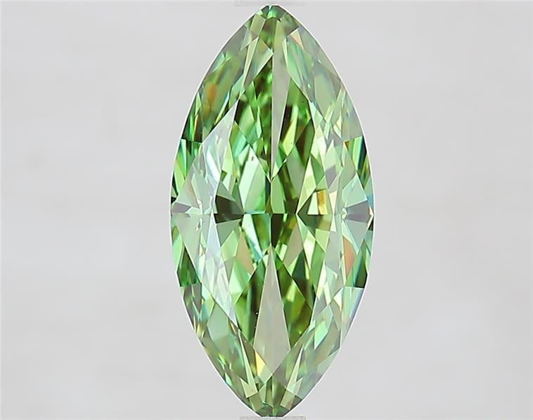 2.61 Ct. Fancy Vivid  Green Marquise Lab Grown Diamond