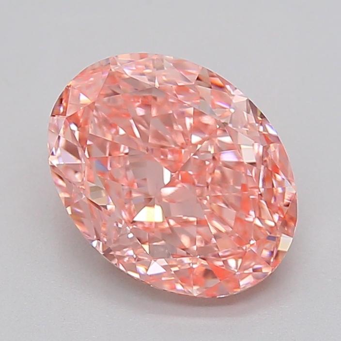 2.11 Ct. Fancy Vivid  Pink Oval Lab Grown Diamond