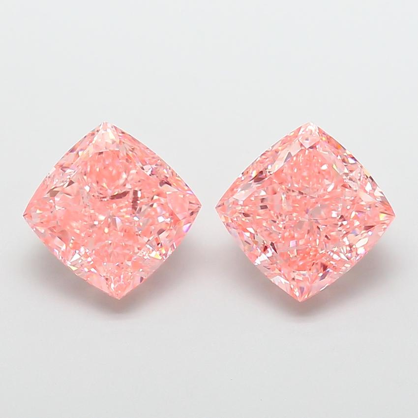 6.33 Ct. Fancy Vivid  Pink Cushion Lab Grown Diamond