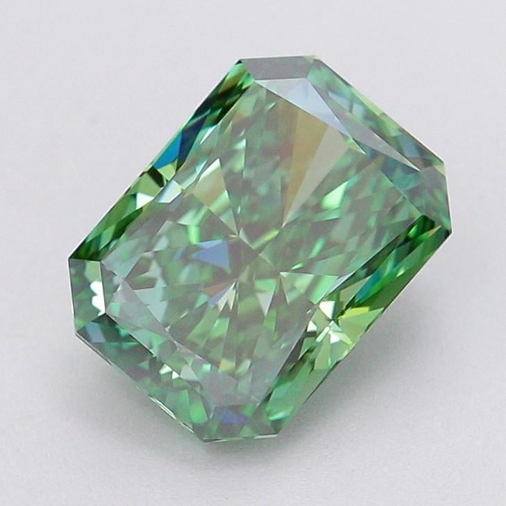 2.03 Ct. Fancy Vivid Green Radiant Lab Grown Diamond