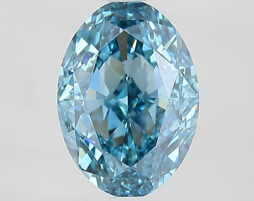 2.93 Ct. Fancy Vivid Blue Oval Lab Grown Diamond