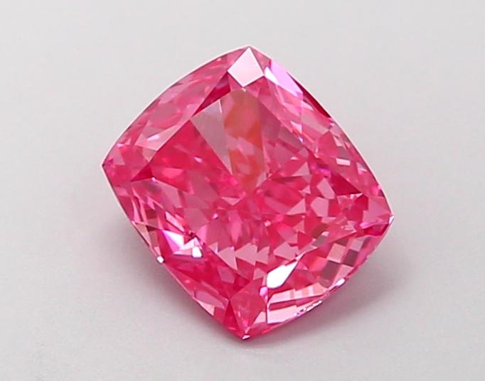 1.02 Ct. Fancy Vivid Pink Cushion Lab Grown Diamond