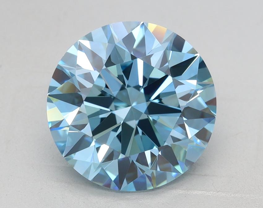 2.70 Ct. Fancy Vivid Blue Round Lab Grown Diamond