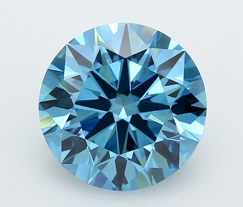 3.97 Ct. Fancy Vivid  Blue Round Lab Grown Diamond