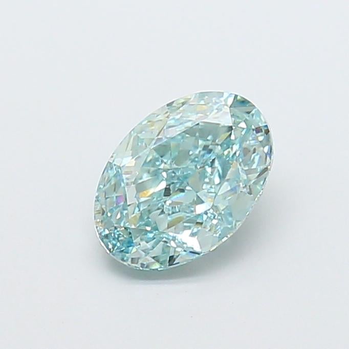 1.69 Ct. Fancy Vivid Blue Green Oval Lab Grown Diamond