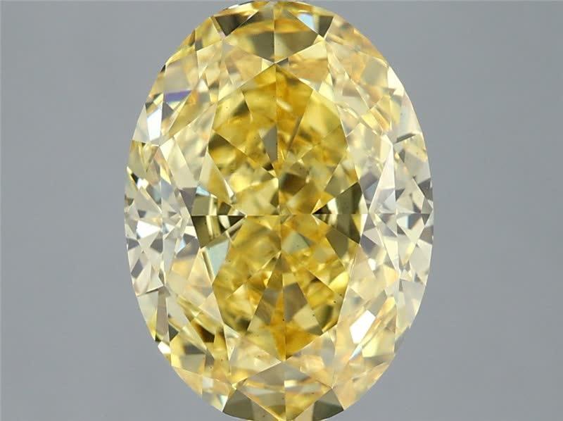 4.55 Ct. Fancy Vivid Yellow Oval Lab Grown Diamond