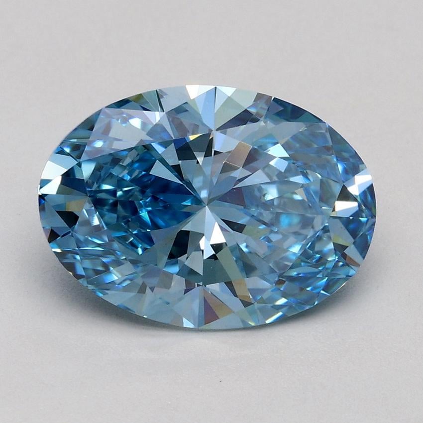 2.09 Ct. Fancy Vivid Blue Oval Lab Grown Diamond