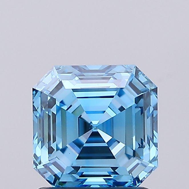 1.24 Ct. Fancy Vivid Blue Asscher Lab Grown Diamond