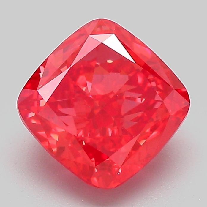 2.07 Ct. Fancy Vivid Red Cushion Lab Grown Diamond