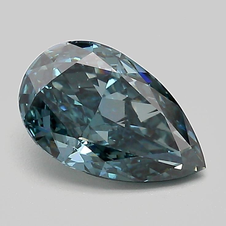 1.35 Ct. Fancy Deep Blue Green Pear Lab Grown Diamond