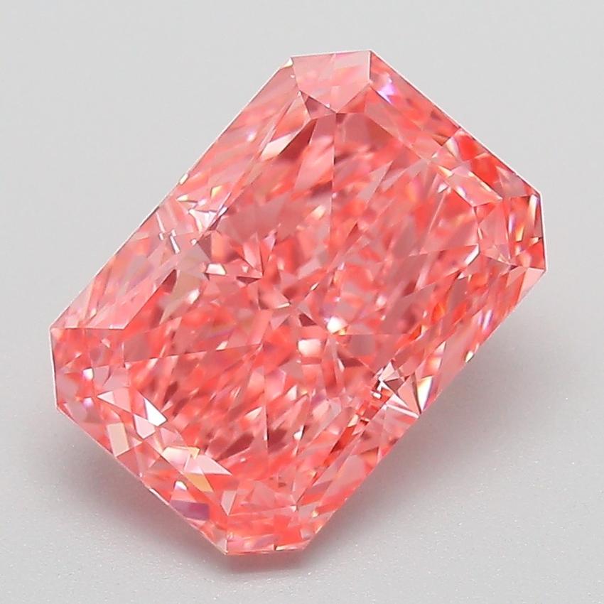 3.02 Ct. Fancy Vivid Pink Radiant Lab Grown Diamond