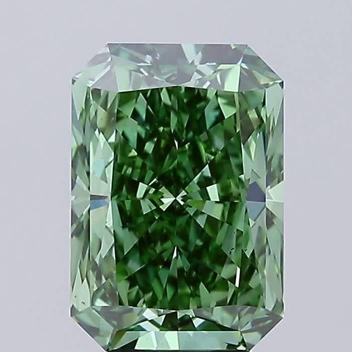 4.91 Ct. Fancy Vivid Green Radiant Lab Grown Diamond